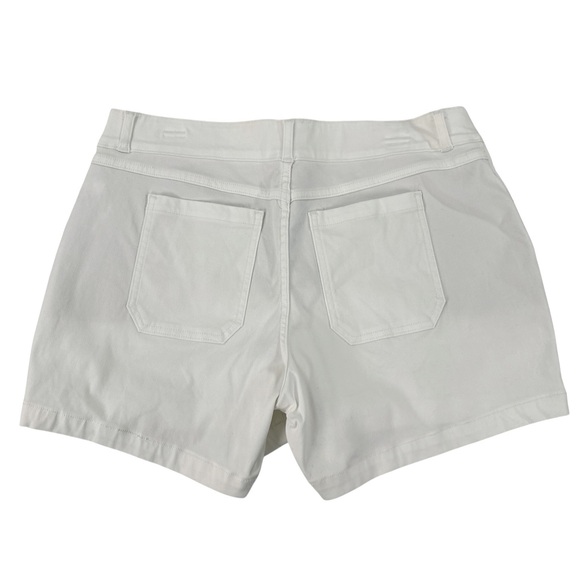 Spanx Stretch Twill White 4" Mid-Rise Shorts Pull-On Sculpting Comfort Fit XL - Picture 3 of 12